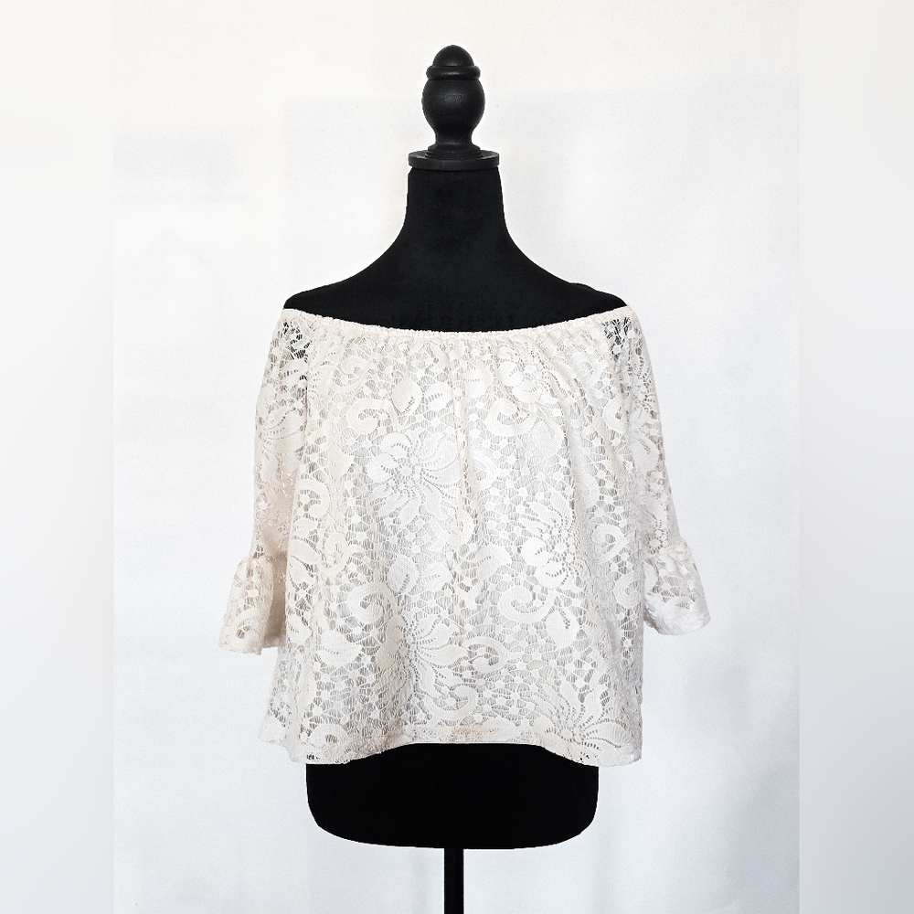 Elegant Lace Off-Shoulder White Top